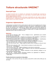 Descriptif type Toiture structurale VMZINC